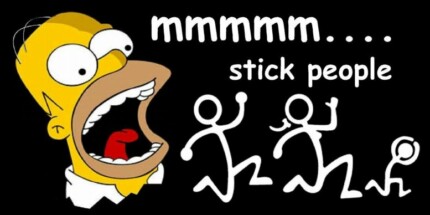homer eats stick family sticker