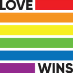 love wins rainbow square lgbt sticker