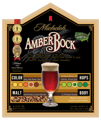Michelob Amber Bock End Panel Decal