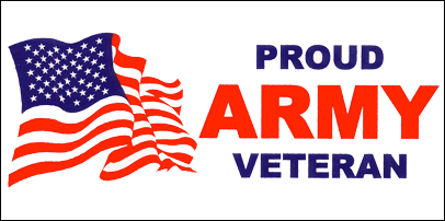 Proud Service ARMY Veteran Rectangular Full Color Bumper Sticker