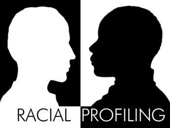 racial profiling b&w sticker