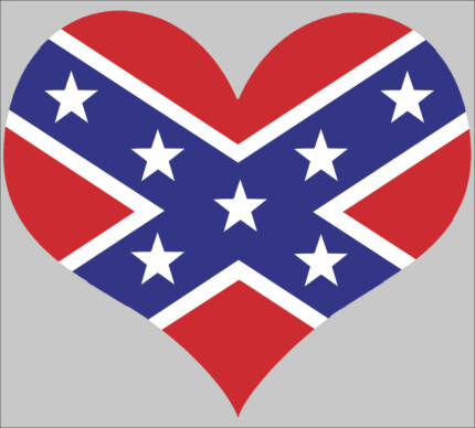 rebel flag heart sticker