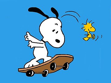 Snoopy and Woodstock Skateboard Color Decal