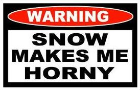 Snow Makes Me Horny Funny Warning Sticker Set
