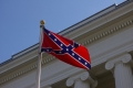 The Confederate battle flag flies at a Confederate war memorial
