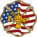 United States Flag Firefighter Logo Decal