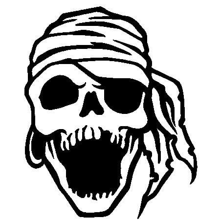 Laughing Pirate Skull Decal