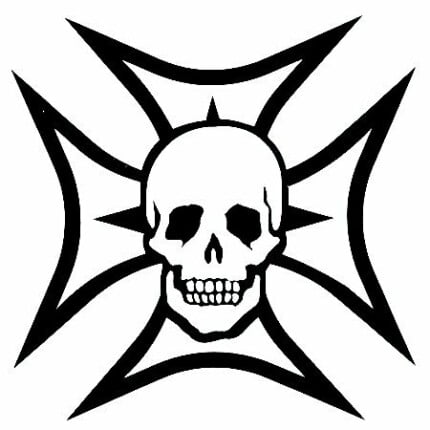 Maltese Cross and Skull Decal