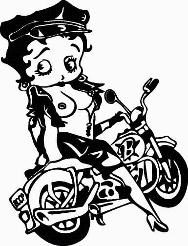 Betty Boop Biker Boob Decal 2