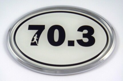 70.3 White Running Oval 3D Chrome Emblem