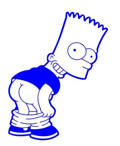 Bart Simpson moonin die cut decal