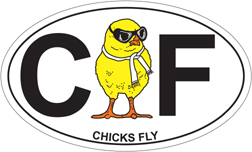 Chicks Fly Pilots Oval Decal