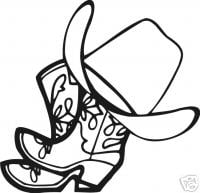 Cowboy Boots Hat Western Rider Decal