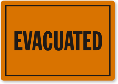 Evacuated Sign