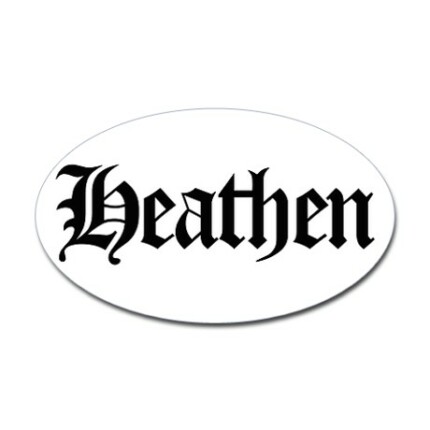 heathen oval sticker
