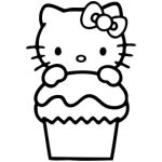 Hello K Cupcake Sticker 2