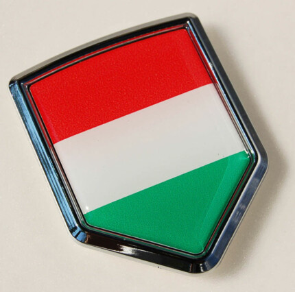 Hungary Flag Crest Car Hungarian Chrome Emblem Decal Sticker