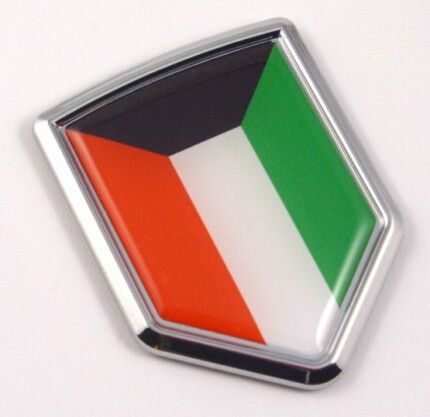 Kuwait Flag Crest 3D Shield Emblem Domed Sticker