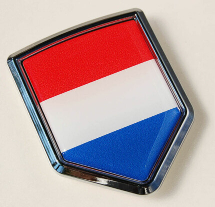 Netherlands Flag Crest Car Chrome Emblem Decal Sticker
