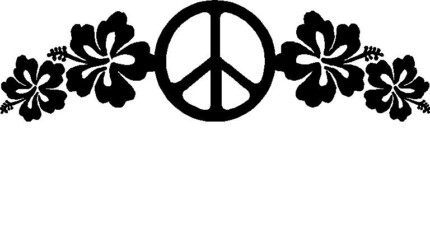 Peace 2 with Flowers Vinyl Car Decal