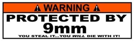 Protected By Funny Warning Sticker 01