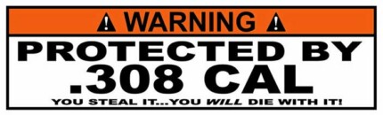 Protected By Funny Warning Sticker 13