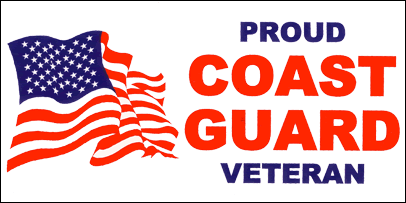 Proud Service COAST GUARD Veteran Rectangular Full Color Bumper Sticker
