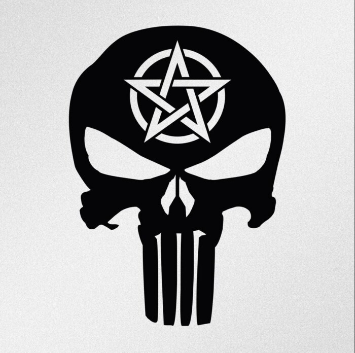 Chroma Punisher Aufkleber mit dem Punisher Skull Symbol Punisher