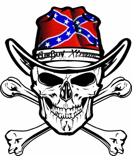 skull with confederate flag hat