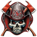 United States Flag Firefighter Skull Logo Decal