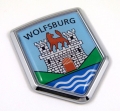 Wolfsburg 3D Shield Flag Adhesive Chrome Emblem